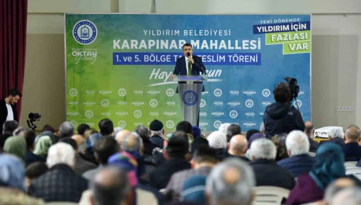 Yıldırım Belediyesi, Karapınar Mahallesi’nde İmar Parseli Tapularını Teslim Etti